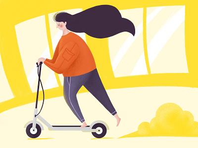 scooter drawing illustration ride scooter