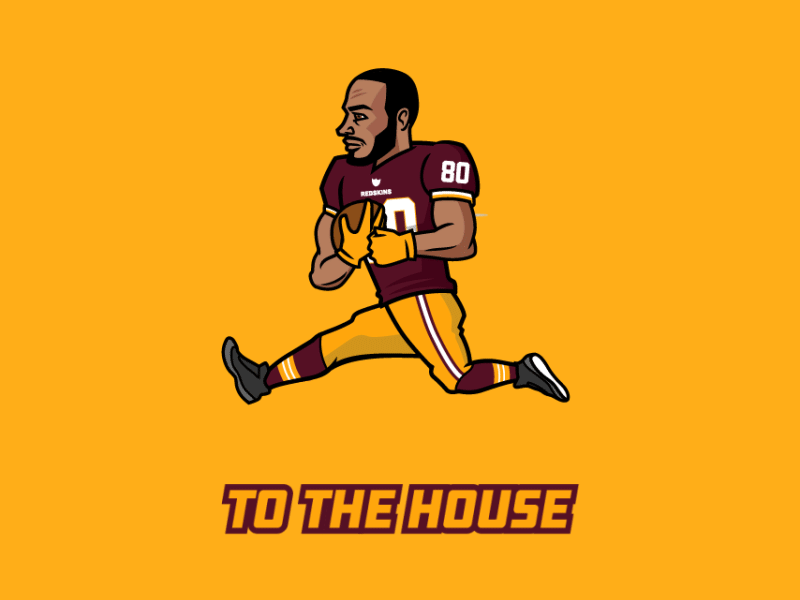Washington Redskins Crowder Animation after effect animated gif animation branding design football gif graphic design illustration nfl redskins vector washington