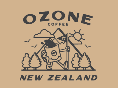 OZONE COFFEE artist coffee coffee business coffee design drawing fun graphic design illustration illustrator tee design type typography