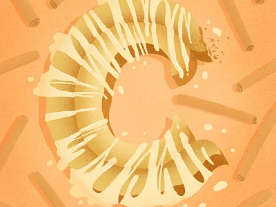 36 days of sweet type — C alphabet cinnamon cinnamon roll cream cheese dessert food food lettering food type hand lettering lettering typography