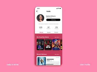 Daily UI #006 User Profile app dailyui dailyui006 interface profile ui