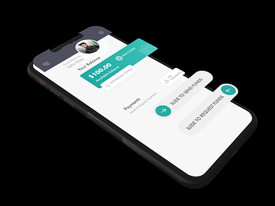 Wallet App Concept 3d android app bank fund interface ios isometric minimal money slide ui wallet xd