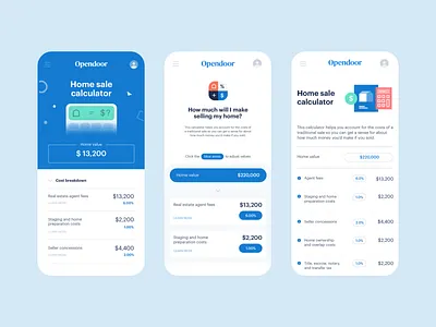Home sale calculator calculator home house landing opendoor page real estate app responsive web