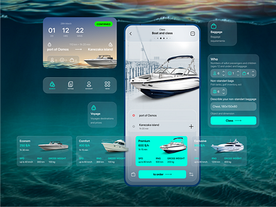 Boatglide — water taxi concept app branding concept design graphic design illustration mobile sea taxi transfer ui ux vector water web