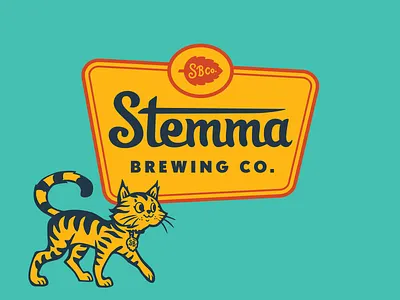 Stemma Brewing Co. beer branding cats craft beer cute design hops illustration logo packaging retro vintage