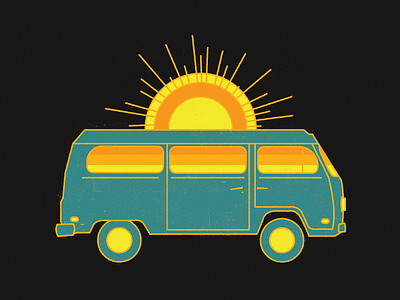 Traverse blue bus nature orange road road trip sun tour travel trip vacation van vehicle yellow
