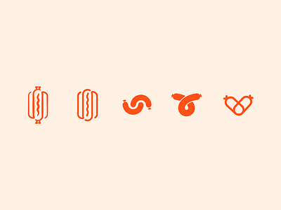 Sausage + Hotdog Icon Exploration brand branding hotdog hotdog logo icon illustration logo restaurant branding sausage sausage logo