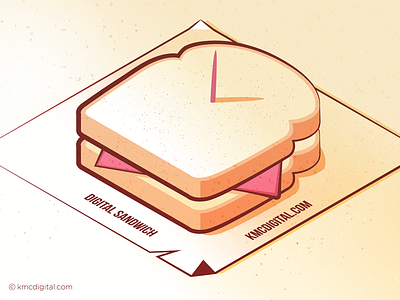 'Digital Sandwich' Illustration 2d design editorial flat design graphics icon icon artwork iconography illustration illustrator illustrator art isometric sandwich vector vector art vector artwork