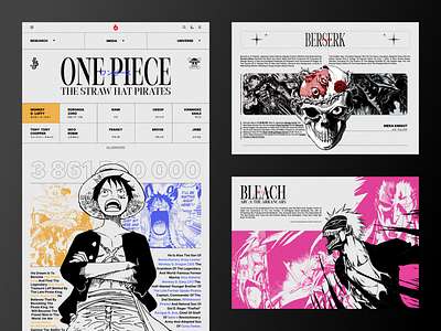 ANIDOM — Anime WIKI concept website anime app berserk bleach branding concept design graphic design illustration logo one piece research typography ui ux vector web wiki