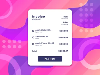 Daily UI #046 / Invoice adobe xd branding challenge colors daily daily 100 challenge daily ui design illustration illustrator invoice invoice design prices pricing typography ui ux vector web