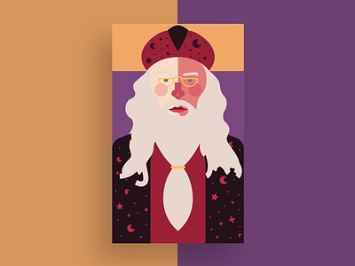 Dumbledore design dumbledore fan art flat flat design flat illustration geek grifinória gryffindor harry potter harrypotter hogwarts illustration illustrator movie nerd vector