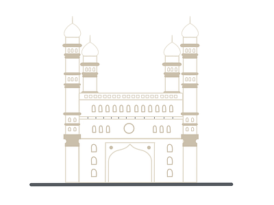 Charminar flat illustration monument procreate
