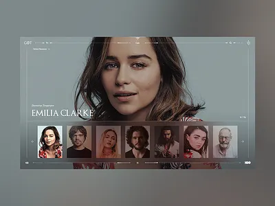 Game of Thrones - Cast clean concept design gameofthrones grid interface landing layout minimal minimalism modern movie ui ux web webdesign