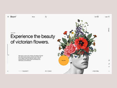 Bloom app art direction bold clean clean ui fashion flowers header interaction layout minimal minimalistic shop style typography ui ux web design website wordmark