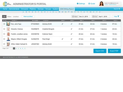 Portal view medical portal ui