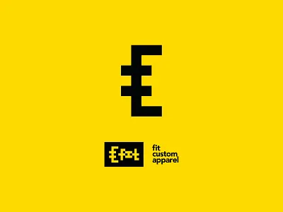 Fit Custom Apparel Logo Design brand brand and identity branding clothing brand clothing company clothing label custom typeface design fit logo flat identity logo logo a day minimal monogram logo typography vector yellow brand yellow color scheme yellow logo