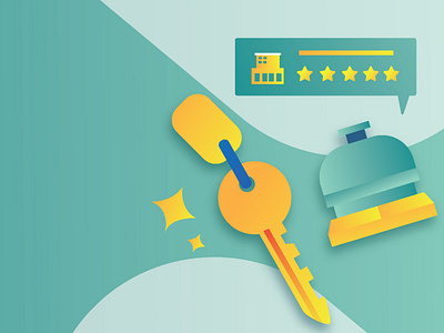 Hotel reservation banner app branding company courrier design fitur hotel hotel booking icon illustration illustration hotel ios logistic ui vector