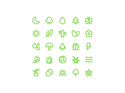 Nature Elements bold icon line nature thick vector