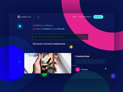 Creatorfuse Web Ui agency color colorfull dark dark blue data design digital illustration logo marketing agency minimal type ui ux web website