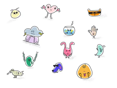 Weirdos doodle doodles drawing emotion faces fun illustration ipad procreate weirdos