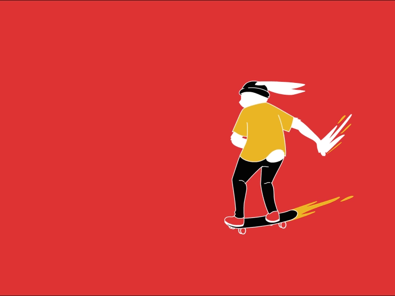Rascal Rabbit 2danimation animatecc animation badass bunny framebyframe loop rabbit rascal skate skateboard skating