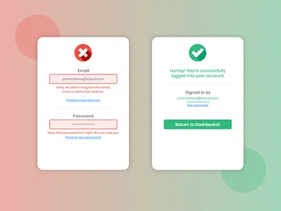 Flash Notification (Error & Successful) dailyui design dribbble error error message landing page notification success success message ui ui ux uidesign uiuxdesign web
