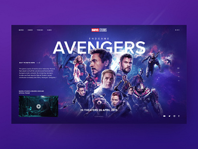 Avengers Endgame avengers design designer endgame figma photoshop ui ui ux user experience design user interface user interface design ux ui design web webdesign webdesigner вебдизайн