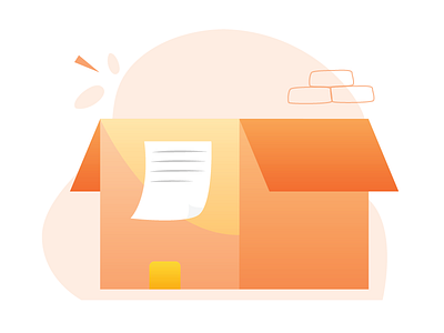Shopping Box Illustration gradient gradient color orange orange juice shop app ui ux ux ui