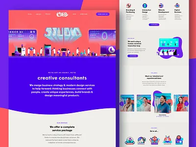 The Lab Studio - Studio Page about me about us about us page agency branding agency website corporate landing page concept landing page illustration web design website