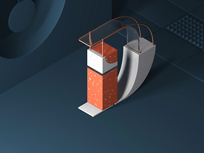 D - 36 DAYS OF TYPE 3d artwork c4d c4dfordesigners cgi cinema4d clean composition illustration isometric setdesign texture