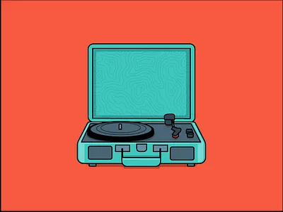 Retro Record Player art blue design graphic design icon icon design record record player red retro vintage