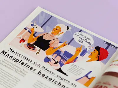 Illustration "Mansplaining" for COSMOPOLITAN cliche cosmopolitan editorial art editorial illustration fashion female illustration illustrator josephinerais mansplaining modern art