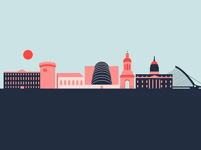 Dublin 2d city dublin illustration ireland ladies that ux landmarks meetup overflow skyline