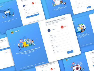 Mekar Login Page branding design finance app illustration investment ui ux vector web website