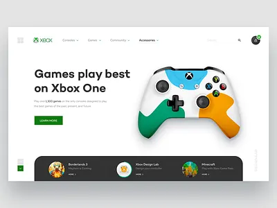 Xbox Website Concept controller design digital game gamepad interaction design interface microsoft redesign shape ui ux ux ui web webdesign website xbox
