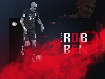 Landing Page Design - Arjen Robben app blue branding character colors design football football player photography poster soccer typography ui ui ux design ux web website
