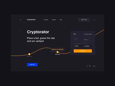 Crypto Games crypto dark design desktop game grid interaction interface market marketplace site ui ux web