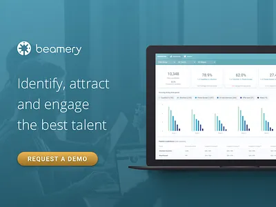 Beamery app demo ad ad b2b banner beamery crm linkedin marketing recruiting recruitment request demo software ui