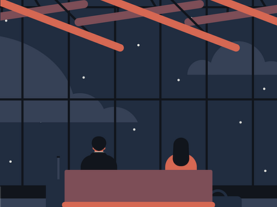 Passing By airport architechture clean fly graphic identity illustration inspiration internet layover minimal passing sad