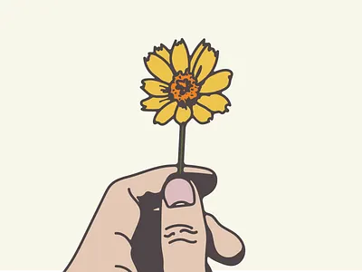 Summer Soon adobe illustrator adobe illustrator cc design flower graphic design hand holding flower illustration orange vector yellow