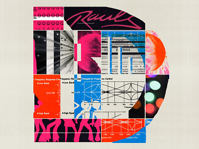 D is for dirty disco dancing blue collage dance disco distortion editorial illustration illustration lo fi music orange pink type typography