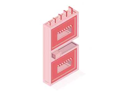 B 01 36daysoftype bubblegum concept creativeletter design illustration isometric isometric design isometrictype letter minimal pink type