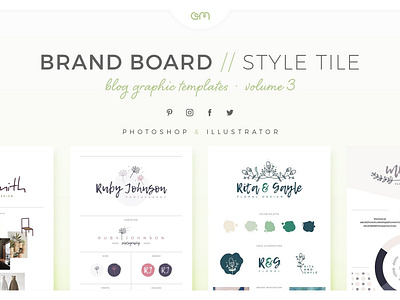 Brand Boards Style Tiles Vol 3 branding color palette design logo logo design logo design branding moodboard scene creator template builder