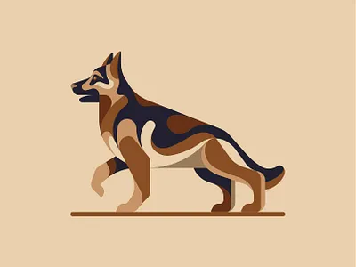 German Shepherd animal art creative design drawing emblem geometric german shepherd ghitea design graphic designer illustration logo logo designer logo mark logo sign mark side view symbol vector web service branding