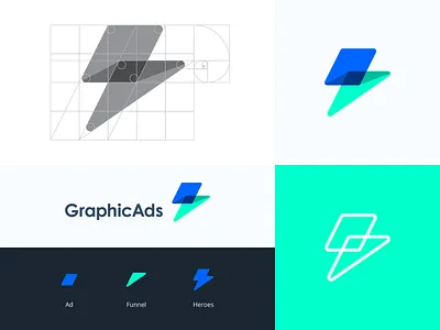 GraphicAds - Logo Design bolt conversion digital digital logo digital palette funnel lighting bolt logo logo design speed