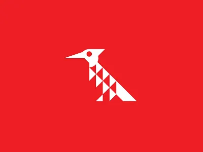 Woodpecker bird geometric icon woodpecker