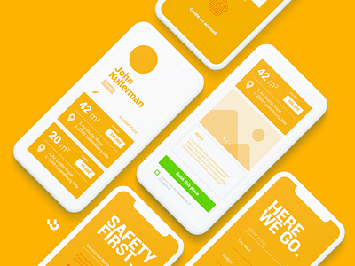 UI Exploration composition creative studio exploration process single color ux ui yellow