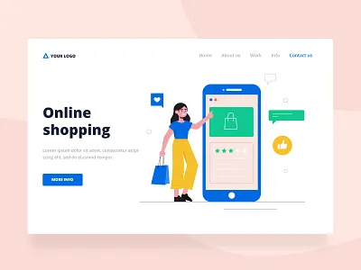 Shopping landing page character concept design flat flat designs free free resource freepik illustration landing design landing page online shopping vector woman