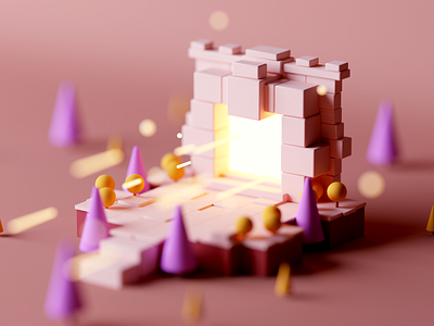 Portal 3d c4d cartoon cinema 4d cinema4d design fantasy forest game game asset game building game design illustration isometric isometric room low poly lowpoly octane