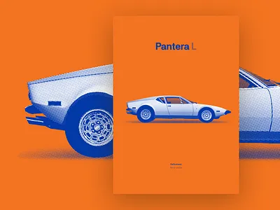 De Tomaso - Pantera L [poster] automobile automotive automotive design car car design detomaso dot pattern illustration italian italiano pantera popart poster poster art silkscreen silkscreen print